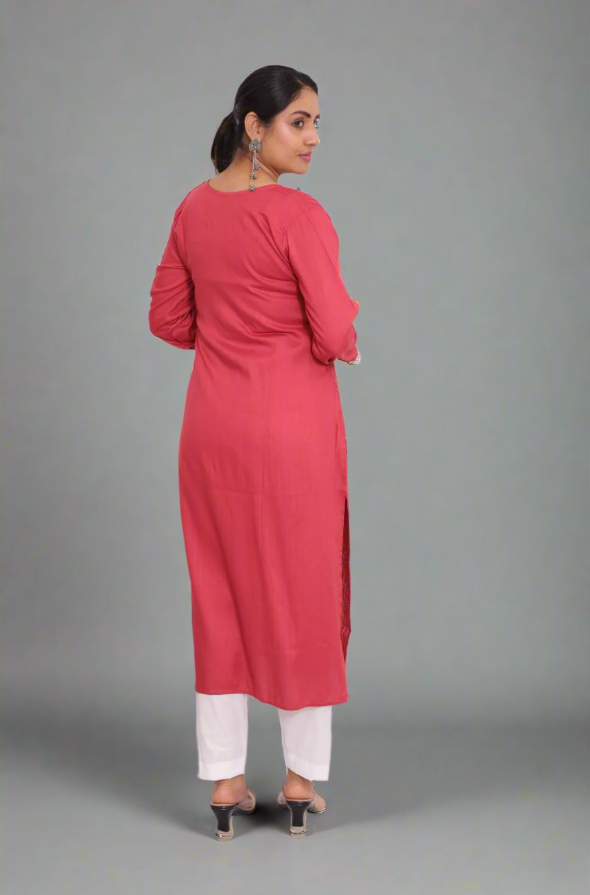 Best Pintucks embroidered kurta For Women