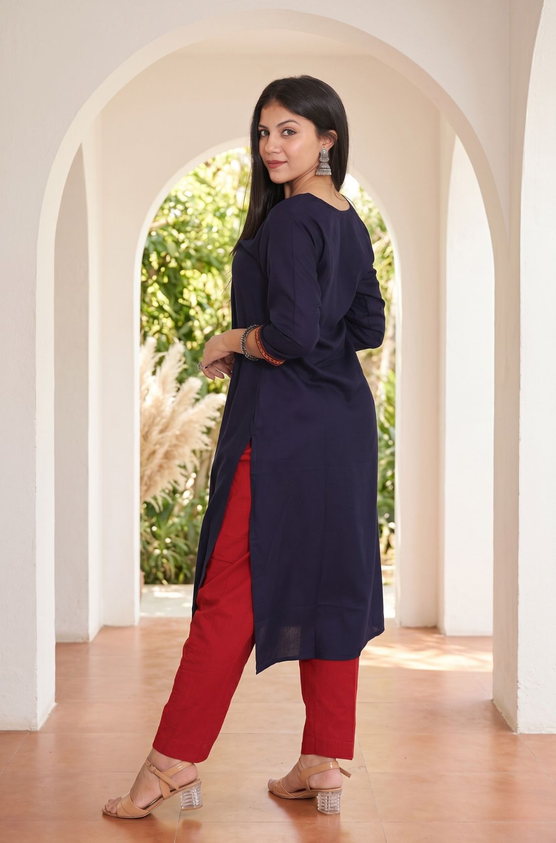 Women's ethnic Embroidered Rayon Kurti