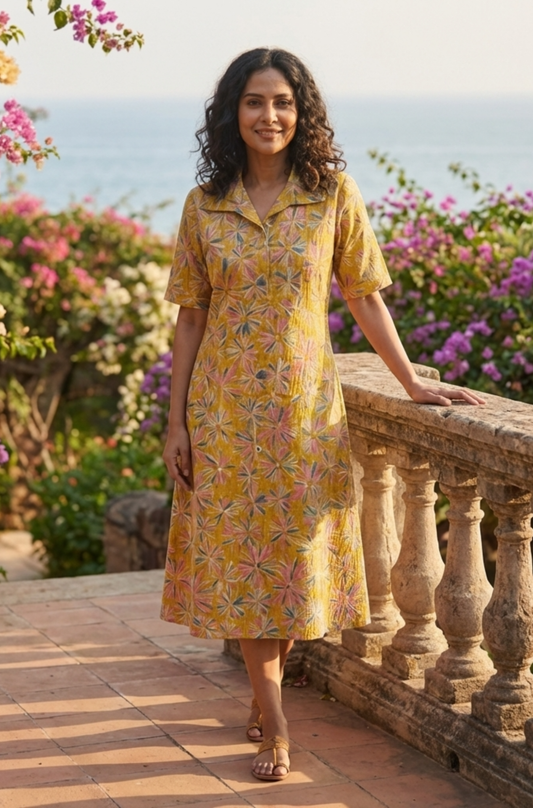 Printed Cotton frock style kurti
