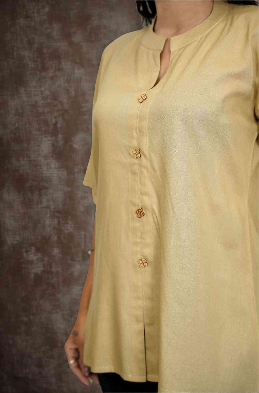 Beige Rayon Women’s Top –  Close-up