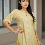Beige Rayon Women’s Top – Front View