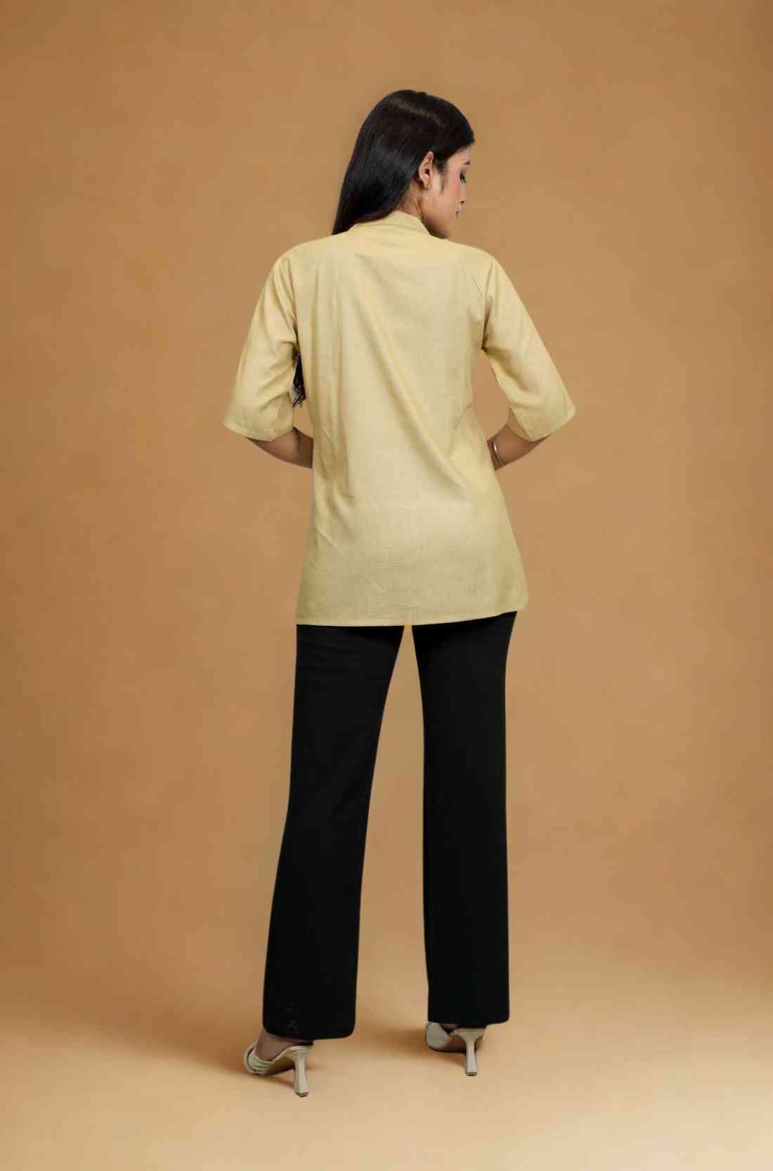 Beige Rayon Women’s Top – Back View