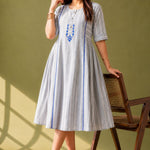 Grey Hand Block Print Frock – free style view