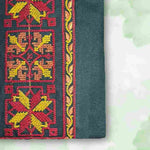 Bottle Green Kurti Fabric – Cross Stitch Embroidery Close-Up