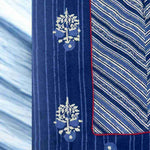 Block Print Detailing on Indigo Kurta Fabric – Block Printed Close-Up