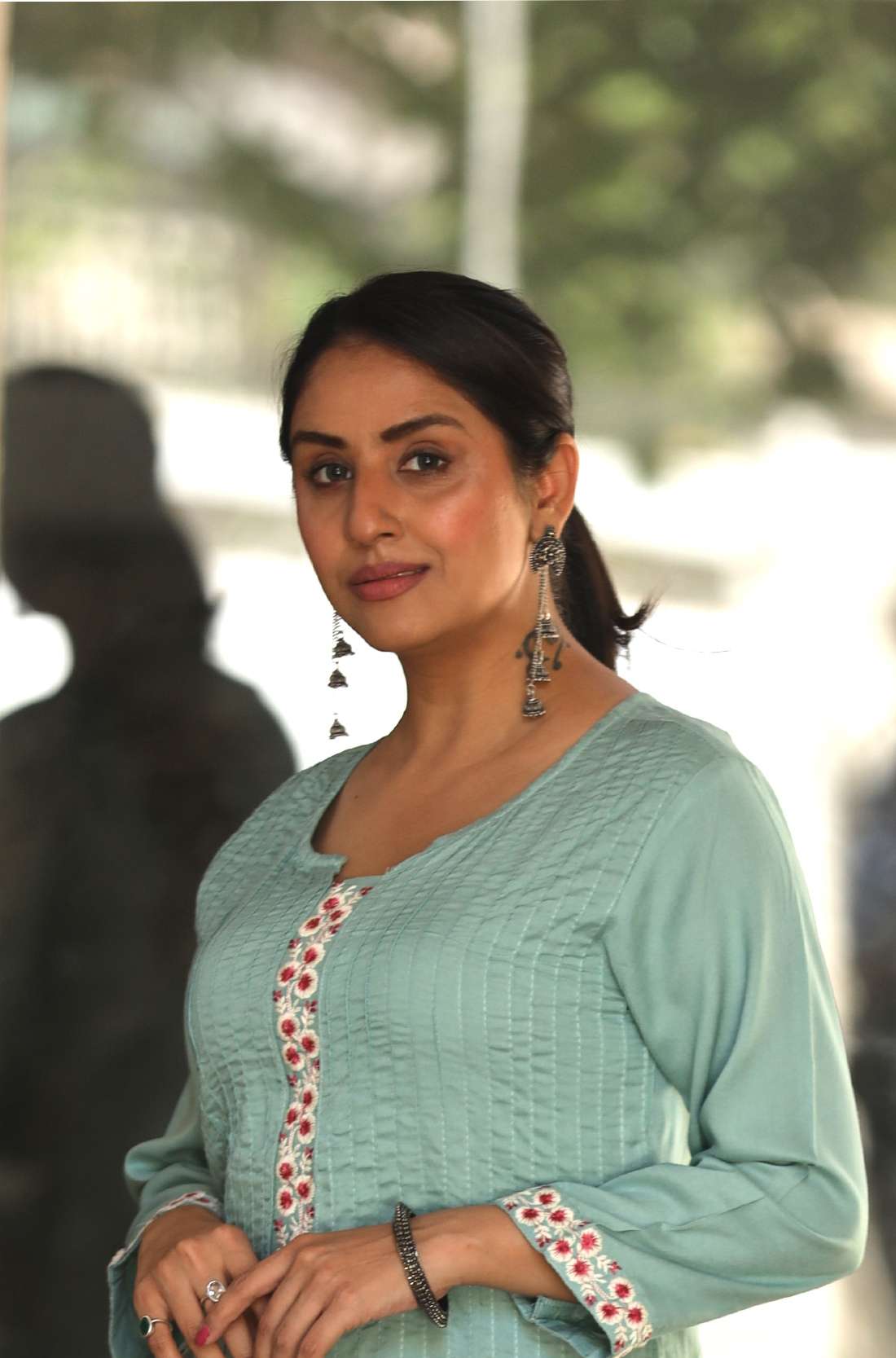 Light Sea Green Muslin Kurti with 3/4 Sleeves – Sleeve Design