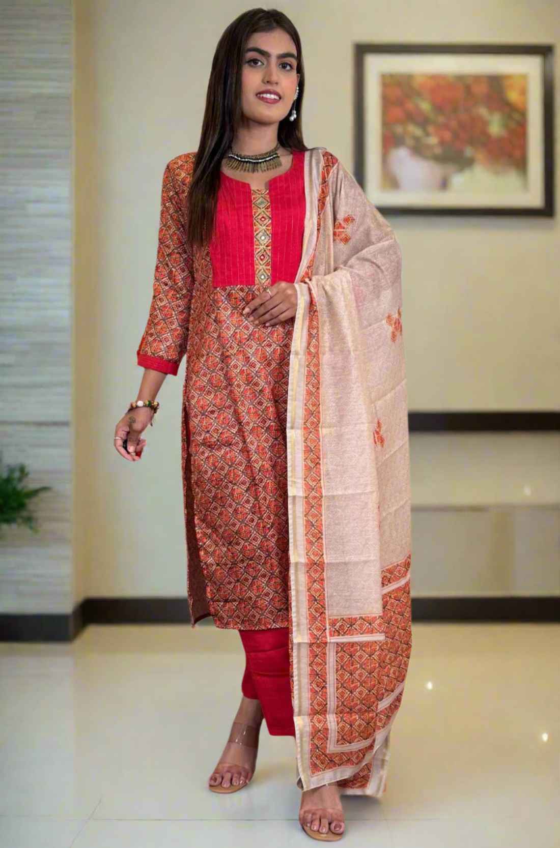 Front View – Pashmina Silk Kurta Set