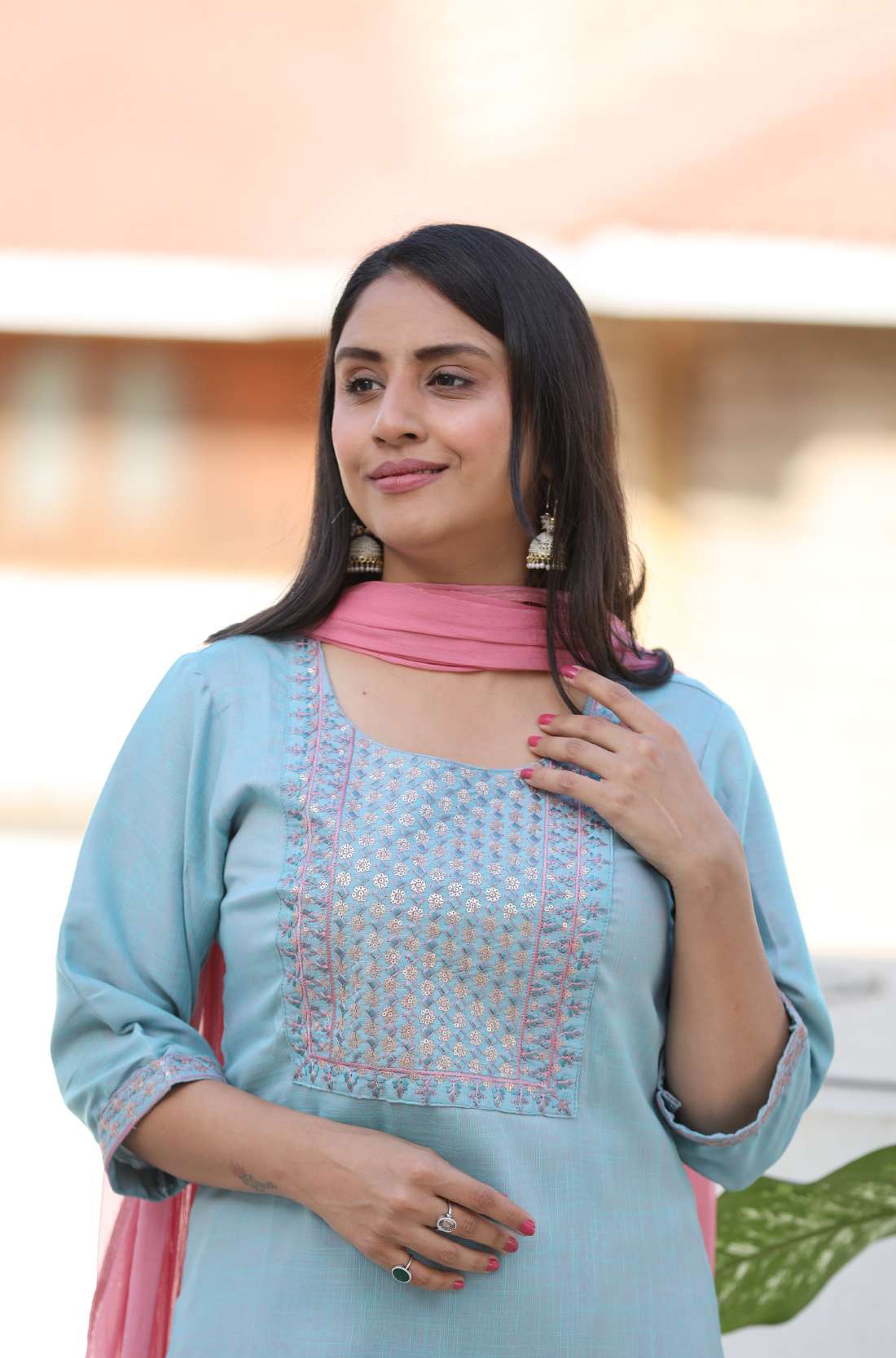 Sky Blue Embroidered Kurta Set for Festive Wear – Styled Look