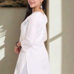 White Pure Cotton Kurta – Back View