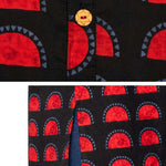Black & Red Block Print Pure Cotton Short Kurti for Women