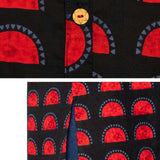 Black & Red Block Print Pure Cotton Short Kurti for Women