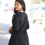 Black Rayon Aline Kurta – Back View