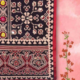 Maroon Kurta Fabric – Embroidery Block Printed Close-Up