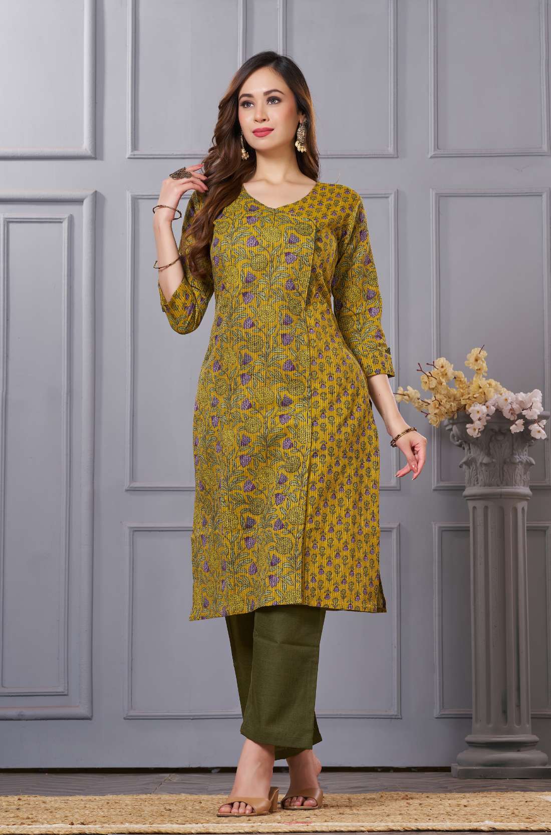 Cotton Kurta Set for Office Festivities and Casual Outings – Mustard Yellow
