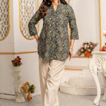 Geometric Block Print Pure Cotton Short Kurti for Women
