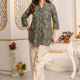 Geometric Block Print Pure Cotton Short Kurti for Women
